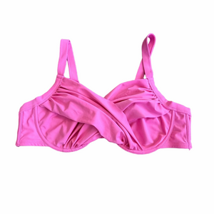 U Carrie Swim Bright Pink Twist-Front Underwire Swim Top